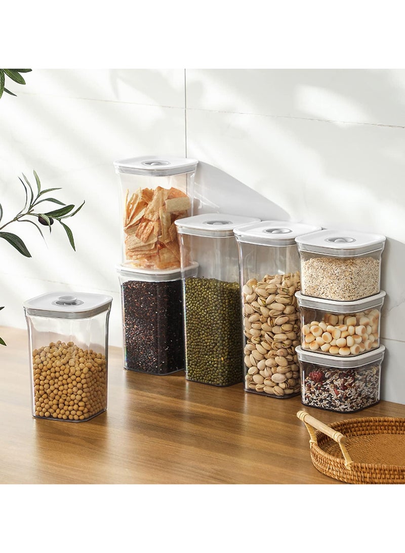 Airtight Food Storage Containers,Set of 6，Food Grade Plastic Sealed Storage Tank with Lock Lids,Kitchen Pantry Organization Storage Jars,Moisture Proof,for Candy,Coffee,Cereal (M:1000ML*6PC)