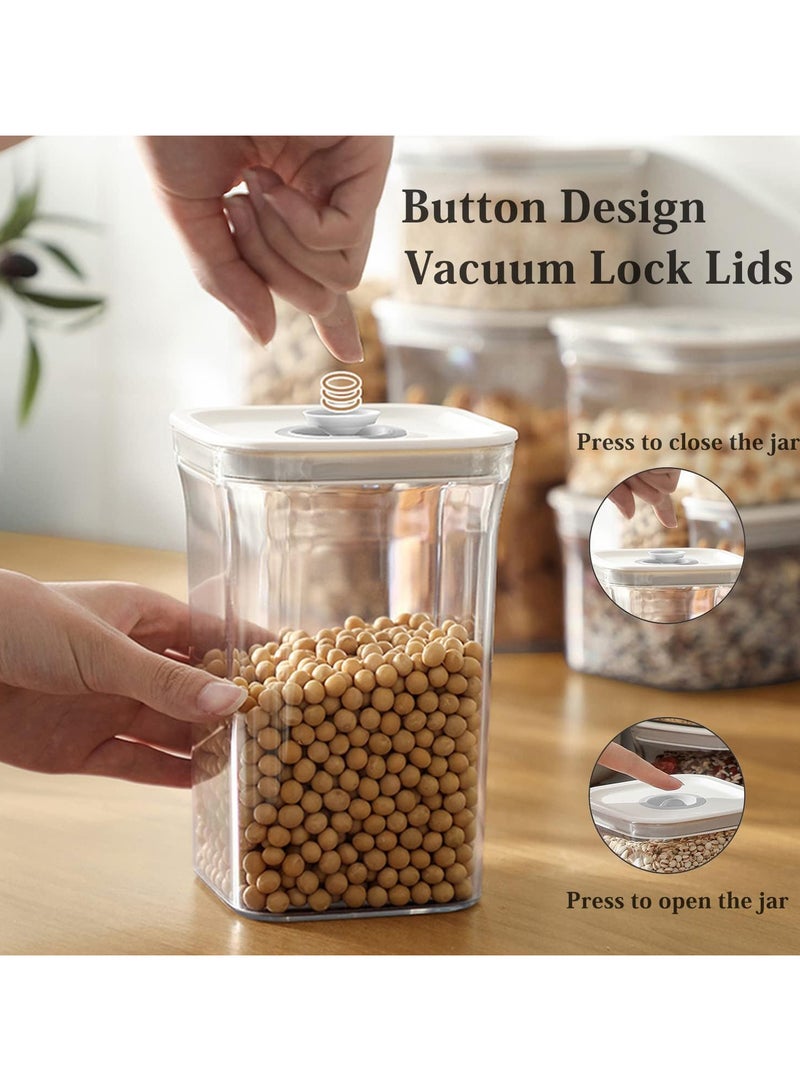 Airtight Food Storage Containers,Set of 6，Food Grade Plastic Sealed Storage Tank with Lock Lids,Kitchen Pantry Organization Storage Jars,Moisture Proof,for Candy,Coffee,Cereal (M:1000ML*6PC)