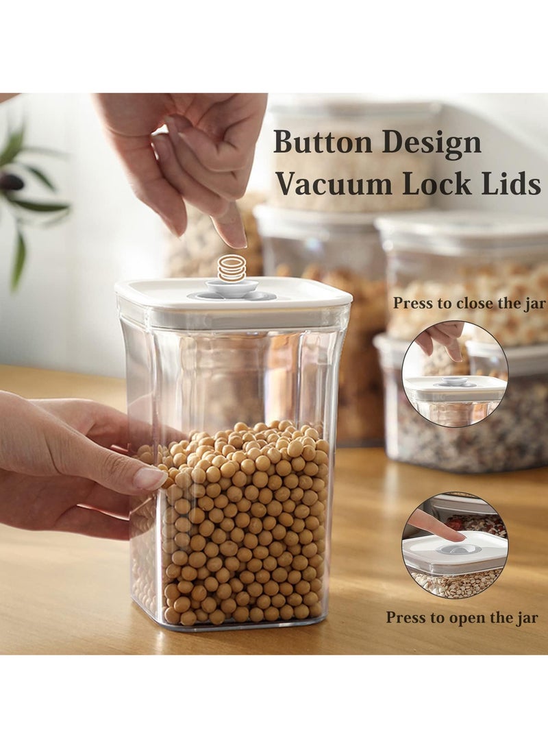 Airtight Food Storage Containers,Set of 6，Food Grade Plastic Sealed Storage Tank with Lock Lids,Kitchen Pantry Organization Storage Jars,Moisture Proof,for Candy,Coffee,Cereal (3S+2M+3L:500ml*3PC+1000ml*2PC+1500ml*3PC)