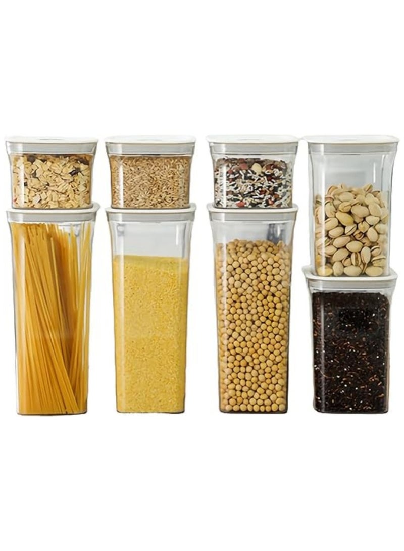 Airtight Food Storage Containers,Set of 6，Food Grade Plastic Sealed Storage Tank with Lock Lids,Kitchen Pantry Organization Storage Jars,Moisture Proof,for Candy,Coffee,Cereal (3S+2M+3L:500ml*3PC+1000ml*2PC+1500ml*3PC)