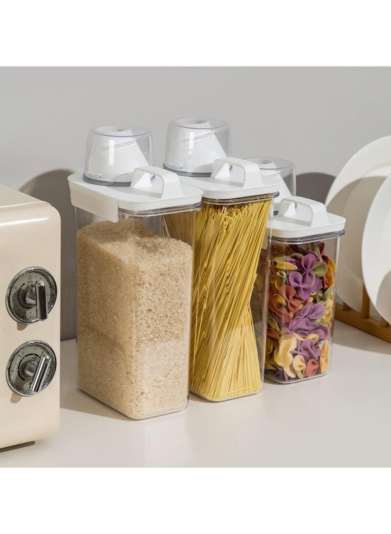 Rice Airtight Dry Food Storage Containers with Lock Lid,3 Pack Pour Spout and Seal Buckles Food Dispenser,Cereal Containers Dispenser with Measuring Cup,Rice Storage Bin,,BPA Free(1800ML*3PC)
