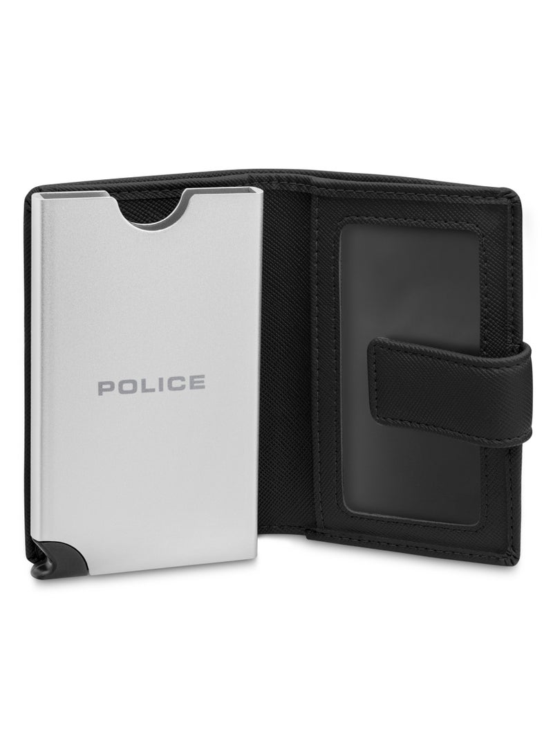 Police Javlon Vegan Leather & Alloy Men's Card Case, RFID Safe - PELGD2206901