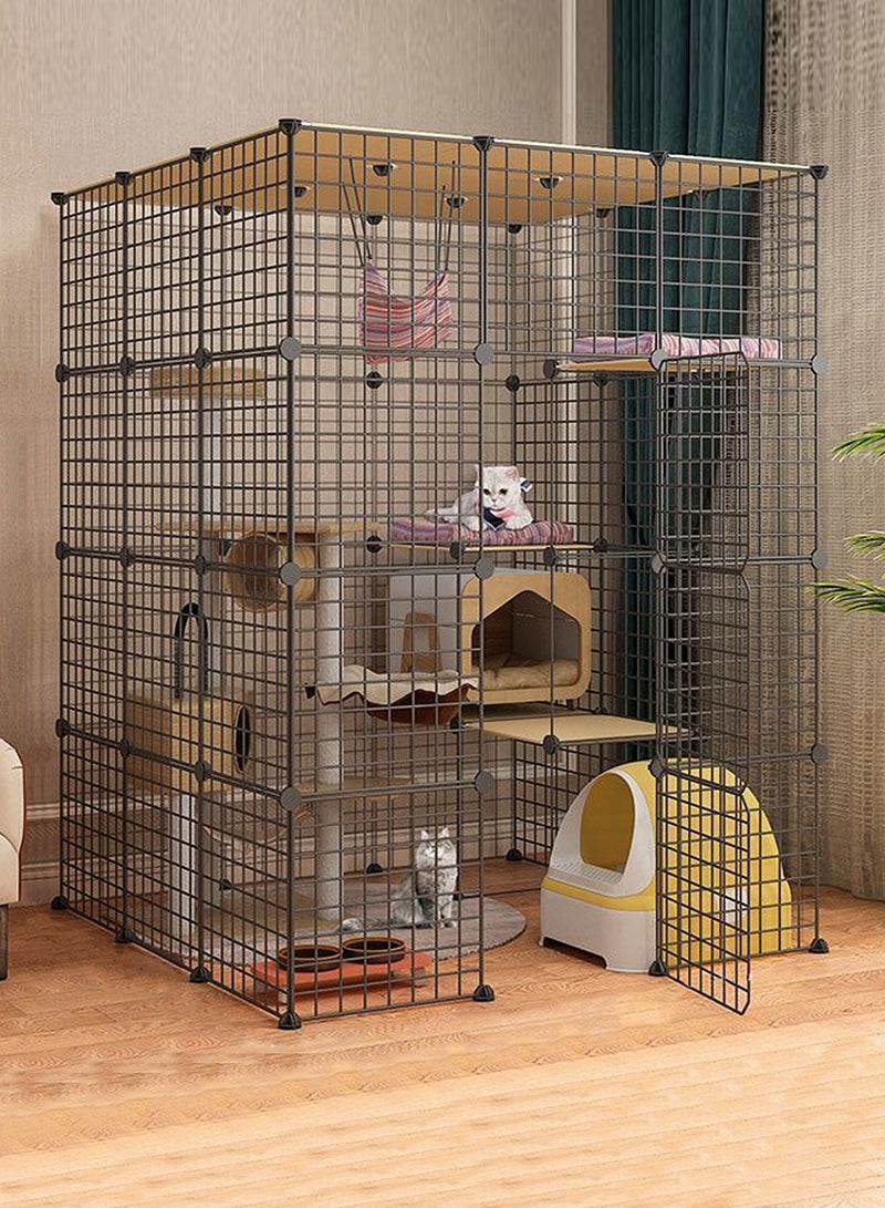 Cat Cage Extra Large Free Space Home Luxury Cat Villa Indoor Large Cat Empty Cage Apartment Cattery Cat House Cat House