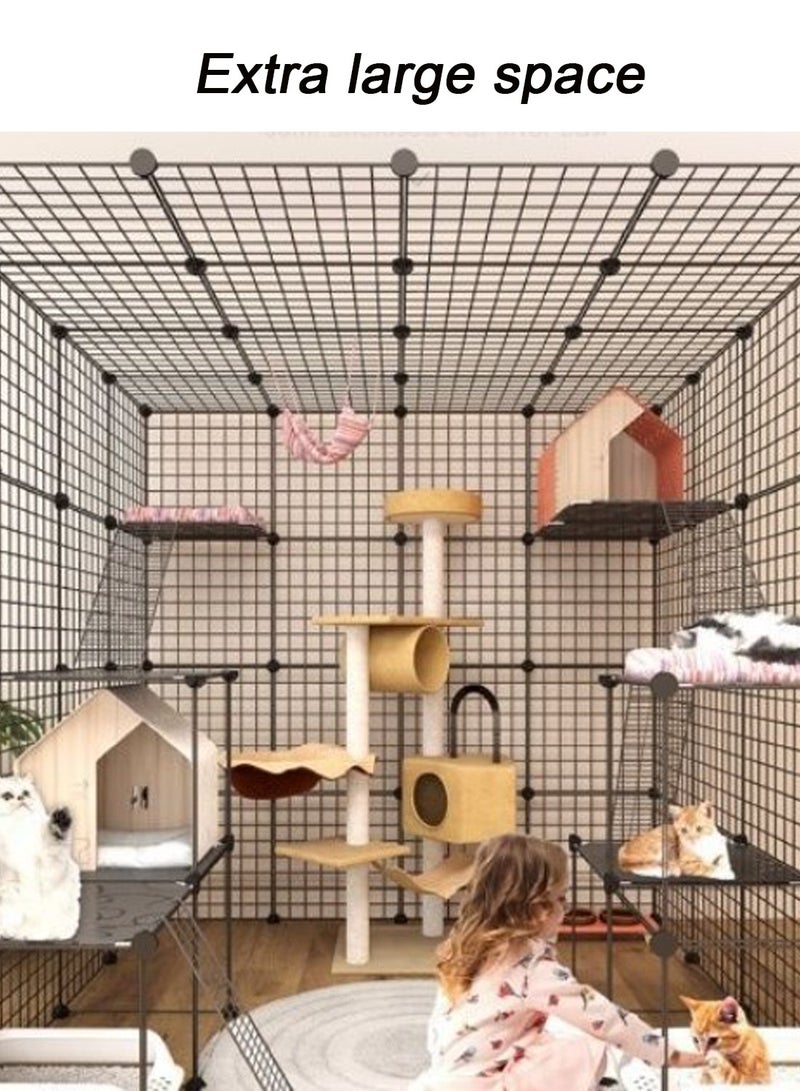 Cat Cage Extra Large Free Space Home Luxury Cat Villa Indoor Cat House