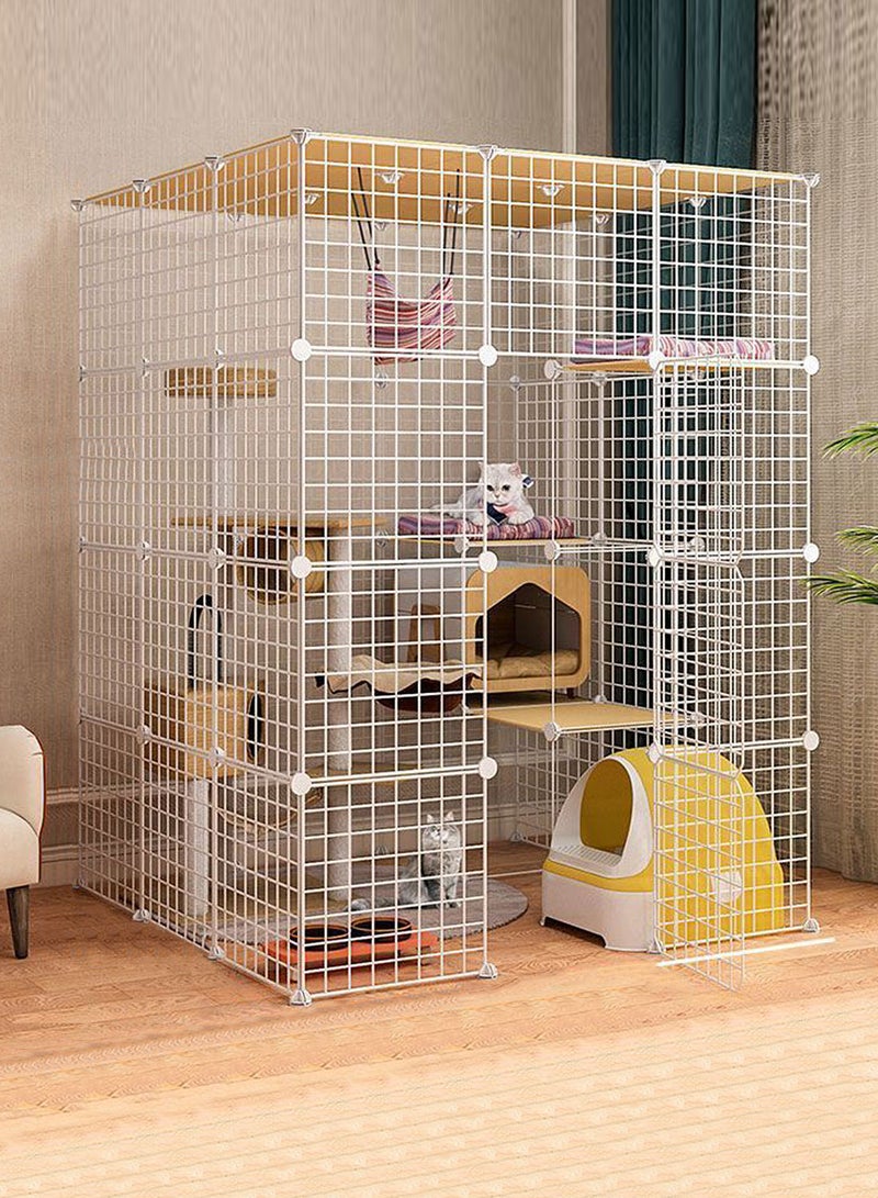 Cat Cage Extra Large Free Space Home Luxury Cat Villa Indoor Large Cat Empty Cage Apartment Cattery Cat House Cat House