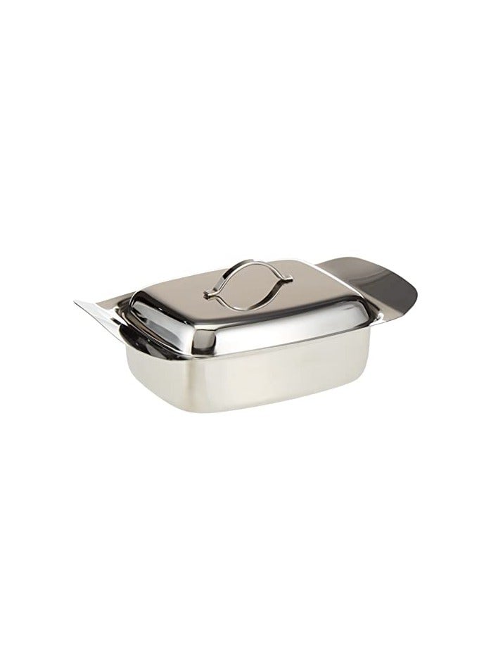 Stainless Steel Butter Dish with Lid, 19 cm x 12 cm x 5 cm, Silver, KTS034, Butter Dish , Ideal Butter Keeper