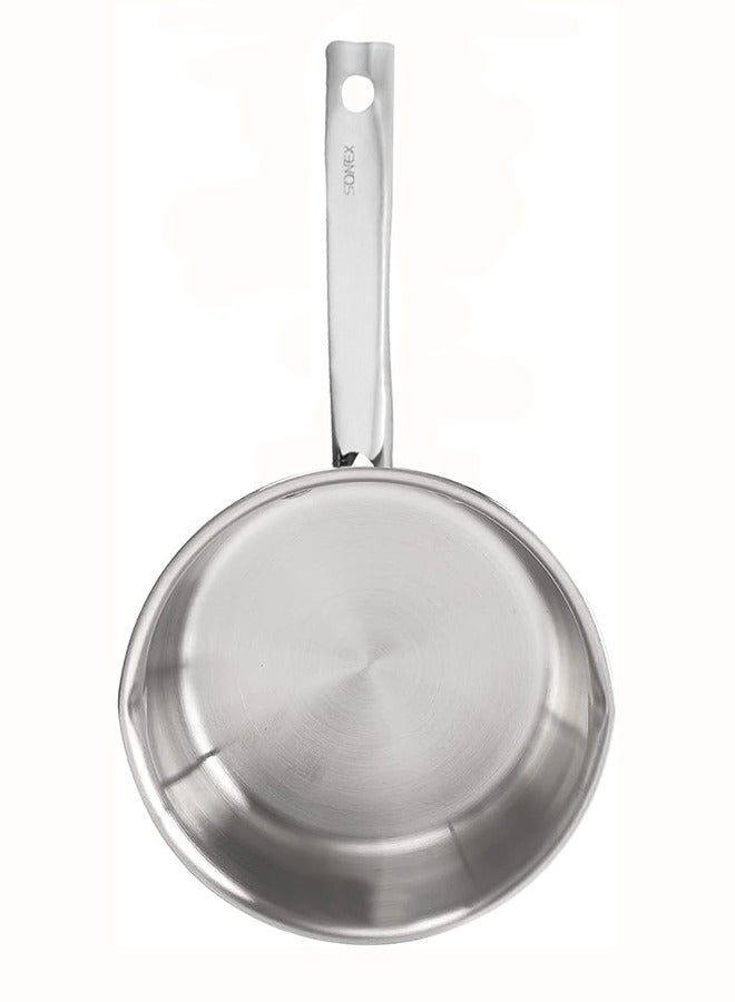 SONEX Majestic Stainless Steel Milk & Sauce Pan, 19 cm (1.8 Ltr) – Sandwich Bottom, Cool Handle, Ideal for Heating Milk, Sauces, Soups, and More, Durable Construction, Easy Pour Spout