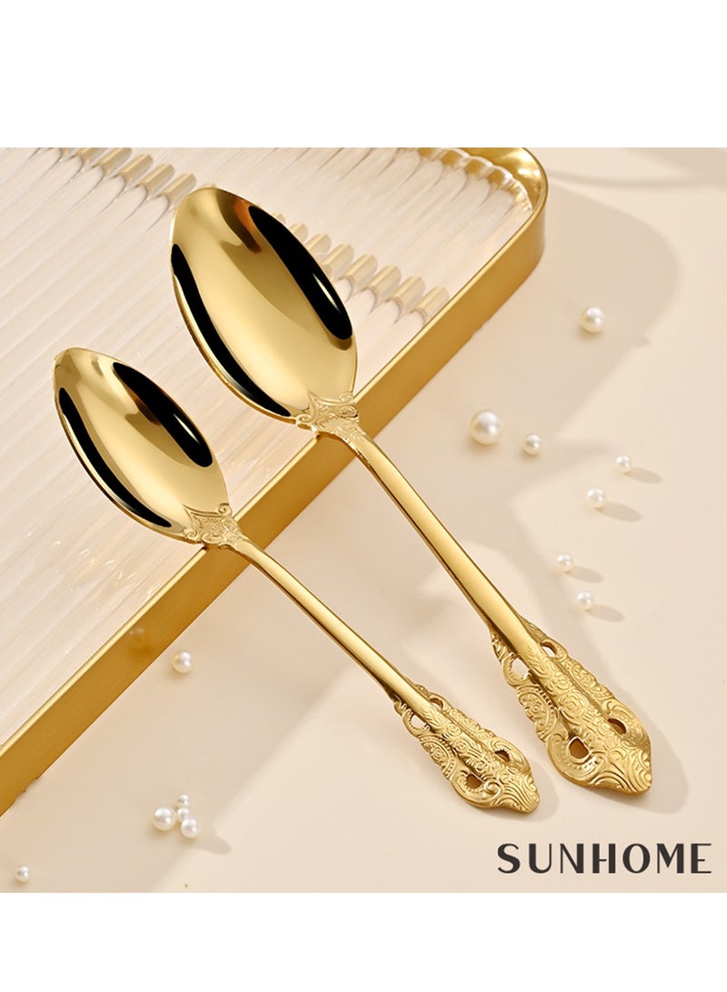 SUNHOME 20-Piece Stainless Steel Cutlery Set Gold