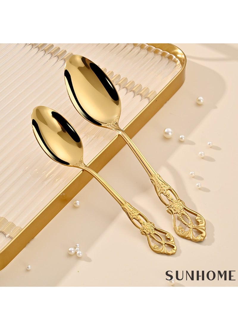 24-Piece Stainless Steel Cutlery Set Gold