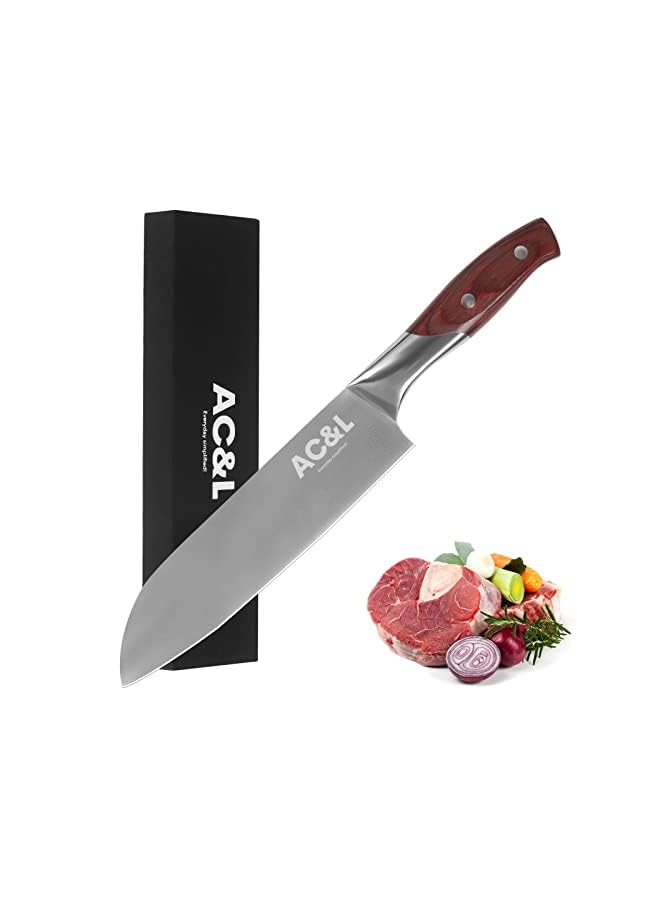 Chef Knife, 8-inch Professional Kitchen Knife, High Carbon Stainless Steel Sharp Chef's Knife with Ergonomic Handle and Gift Box for Vegetable Fruit Boneless Meat Restaurant (27.5X1.80cm)