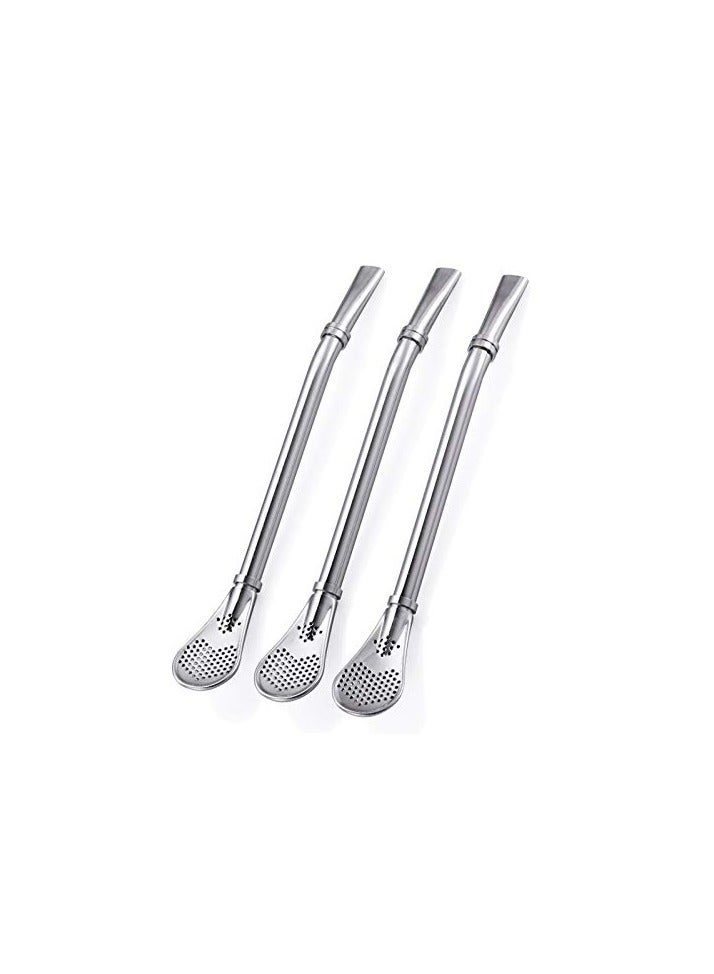 Steel 304 Drinking Spoon Straws - Silver Spoons Bombillas Yerba Mate Straw - 6.22