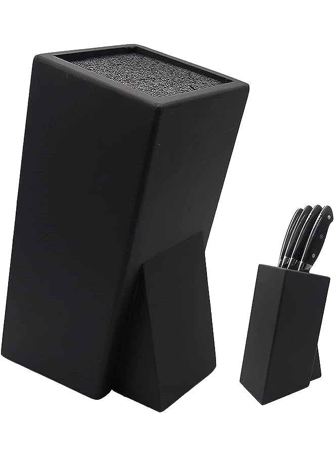 Block Universal Knife Storage for Chef Knife and Cutlery - Removeable Food-Safe Grade Rods for Easy Cleaning-Black Color