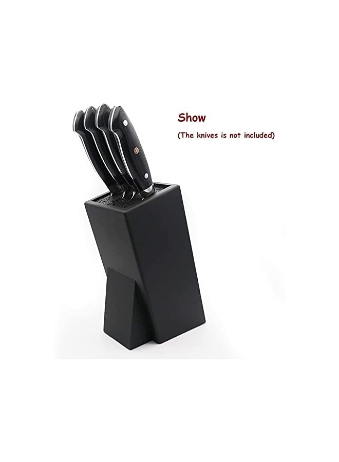 Block Universal Knife Storage for Chef Knife and Cutlery - Removeable Food-Safe Grade Rods for Easy Cleaning-Black Color