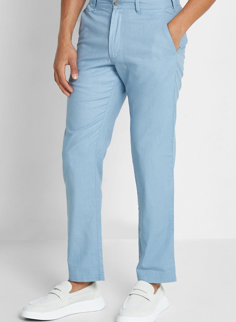 Essential Linen Straight Fit Trousers