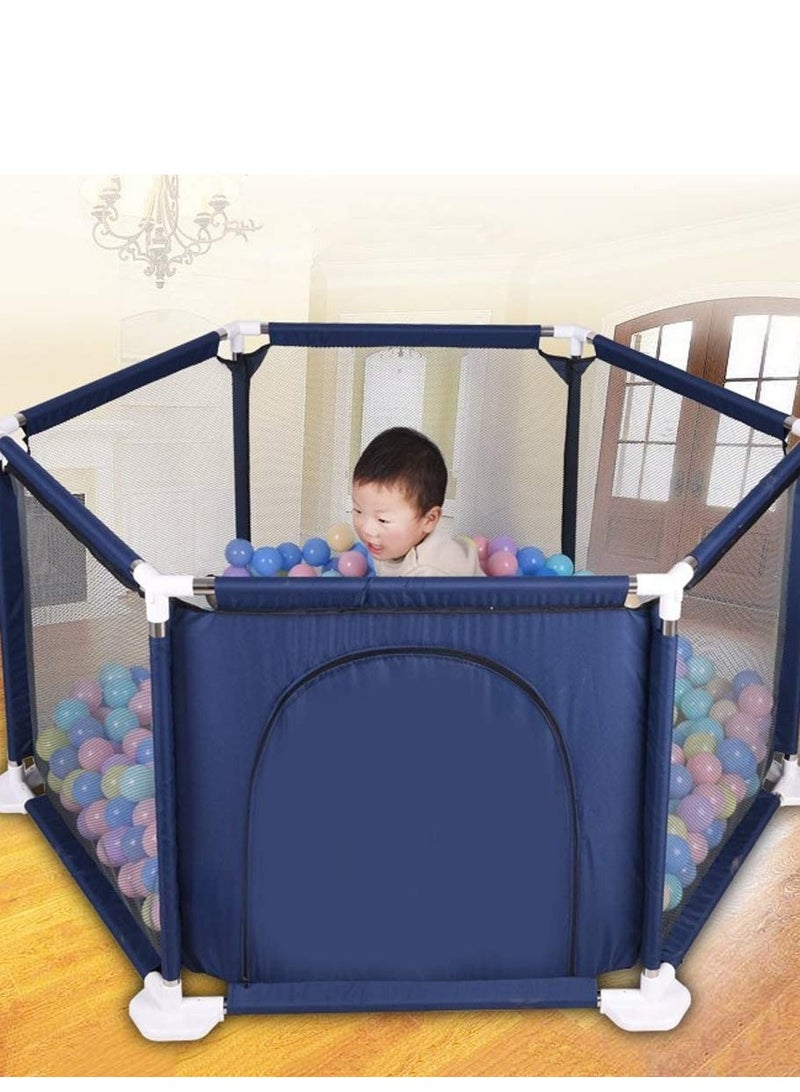 Baby Playpen, Portable Play Yard Fence for Babies and Toddlers, Sturdy Infant Activity Center with Anti-Slip Suckers and Super Soft Breathable Mesh, Baby Gate Playpen