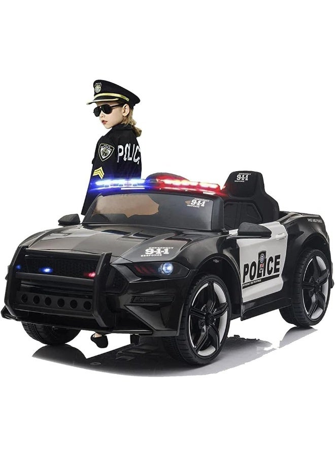 Gt Police Electric Ride On Car with Parental Remote Control for Kids - 12V