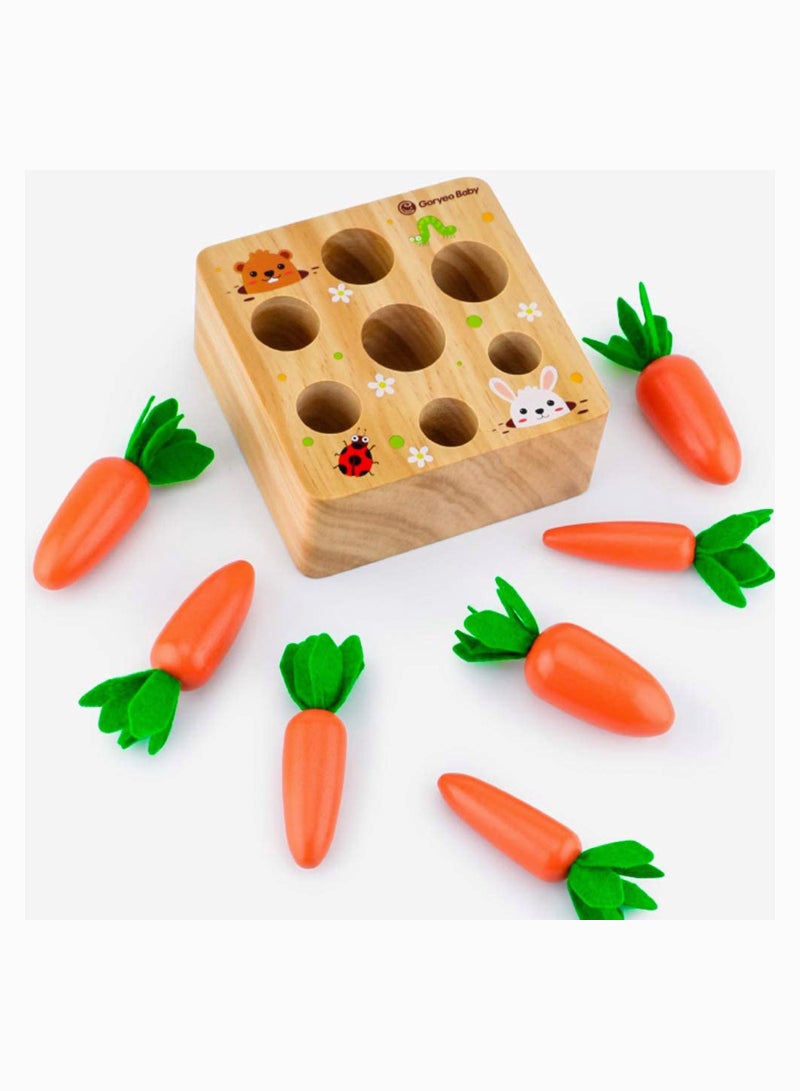 Montessori Wood Puzzle Toy with 7 Sizes Carrots