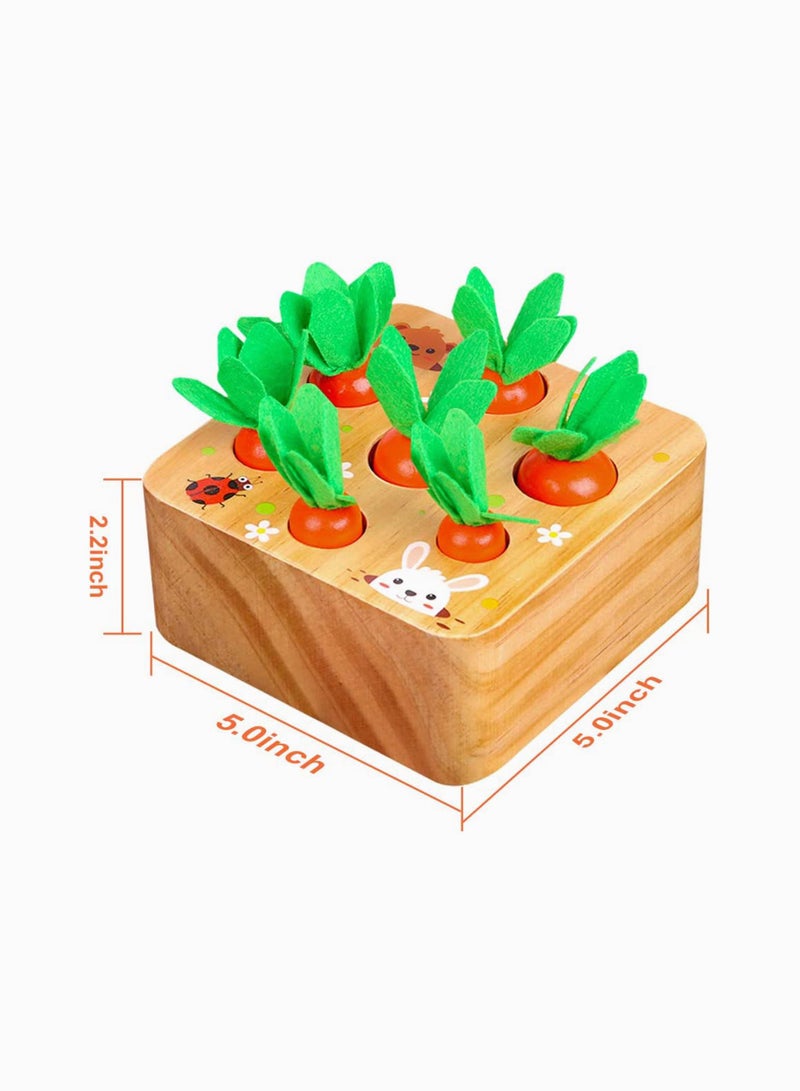 Montessori Wood Puzzle Toy with 7 Sizes Carrots