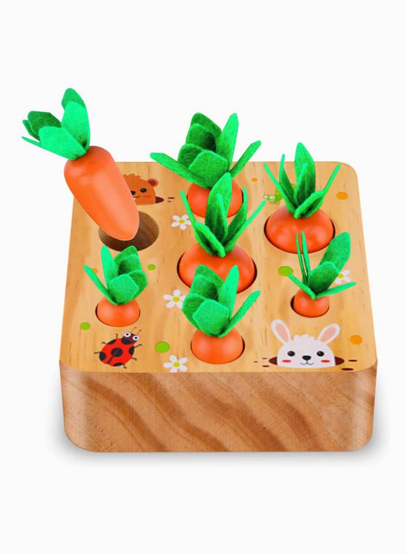 Montessori Wood Puzzle Toy with 7 Sizes Carrots