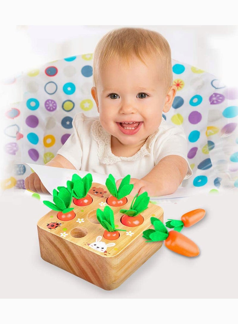 Montessori Wood Puzzle Toy with 7 Sizes Carrots