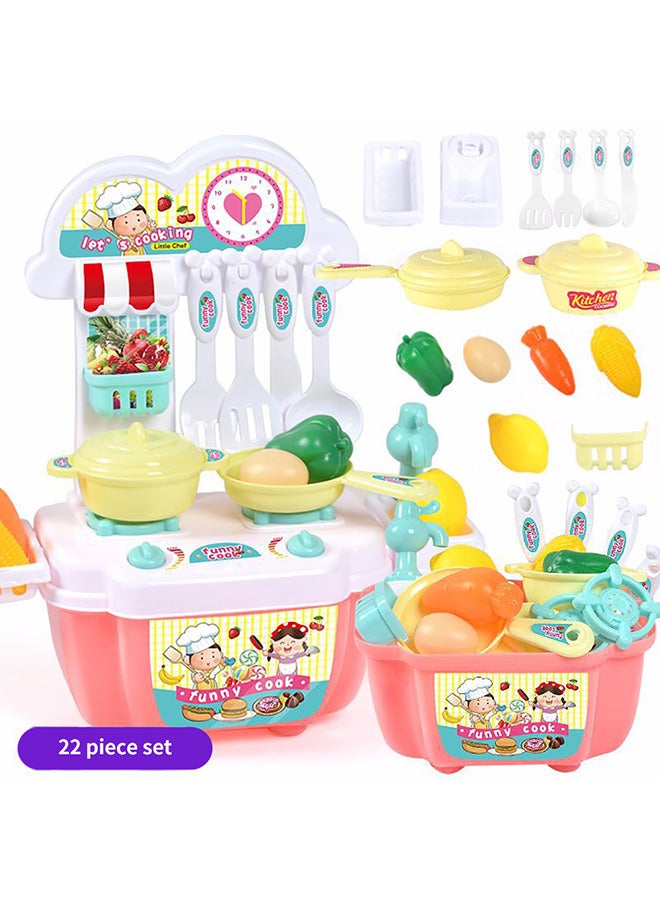 Pretend Play Toy Kitchen Set 23.5x10.5x26cm