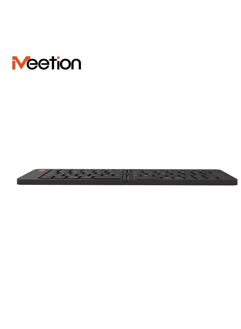 Meetion Foldable Bluetooth Keyboard and Mouse BTC001 Bluetooth Wireless Connectivity Unparalleled Portability Rechargeable And Efficient Black