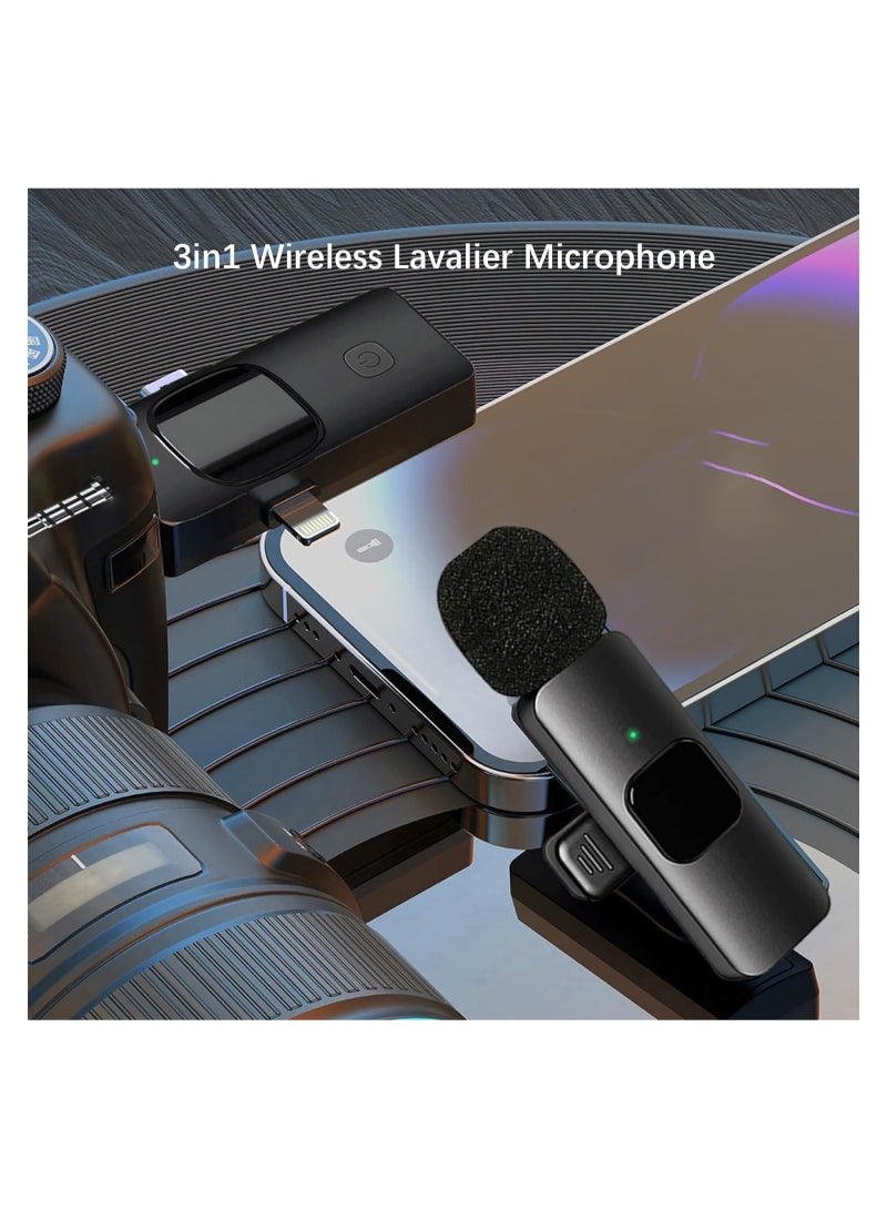 Dual Wireless Microphone for All Smartphones (Android + iOS) iPhones Laptops Desktops BT Speakers and Cameras Mic for YouTube Videos Reels Podcast Interviews Online Teaching Vlogs (Black)