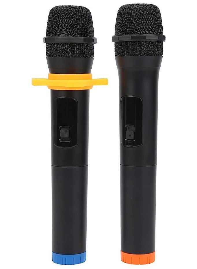 2pc Wireless Microphone UHF Dual Portable Handheld Dynamic Karaoke Mic with Rechargeable Receiver Wireless Karaoke System for PA System