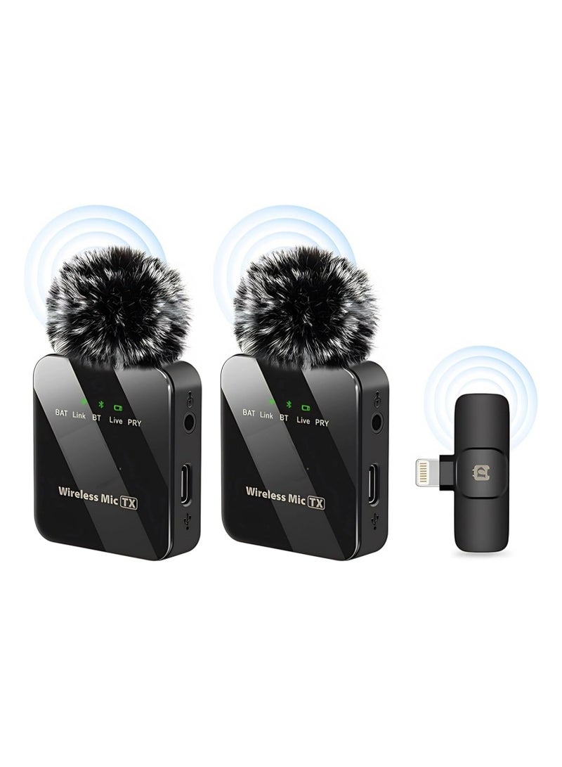 Dual Wireless Lavalier Microphone for Phone, Laptop, and Computer | Omnidirectional Sound Reception | Intelligent Noise Reduction | 2.4GHz & 5.2GHz Connection | HD LED Display | Large Battery Life