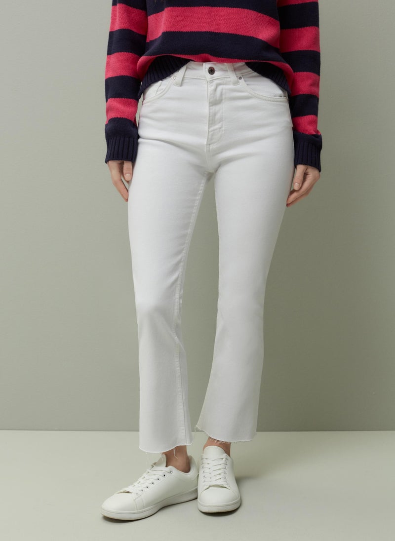 Ovs Piombo Flared Jeans With Raw Hems