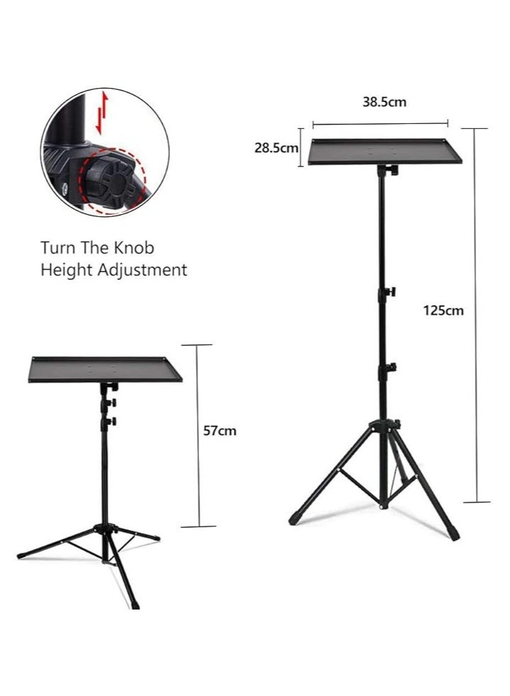 Projector Tripod Stand, Universal Laptop Tripod Stand, Portable DJ Equipment Stand, Folding Floor Tripod Stand, Outdoor Computer Table Stand For Stage or Studio, Height Adjustable 57 to 125 cm