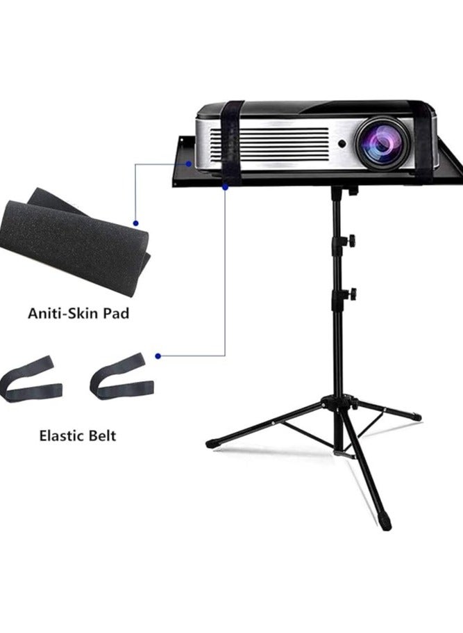 Projector Tripod Stand, Universal Laptop Tripod Stand, Portable DJ Equipment Stand, Folding Floor Tripod Stand, Outdoor Computer Table Stand For Stage or Studio, Height Adjustable 57 to 125 cm