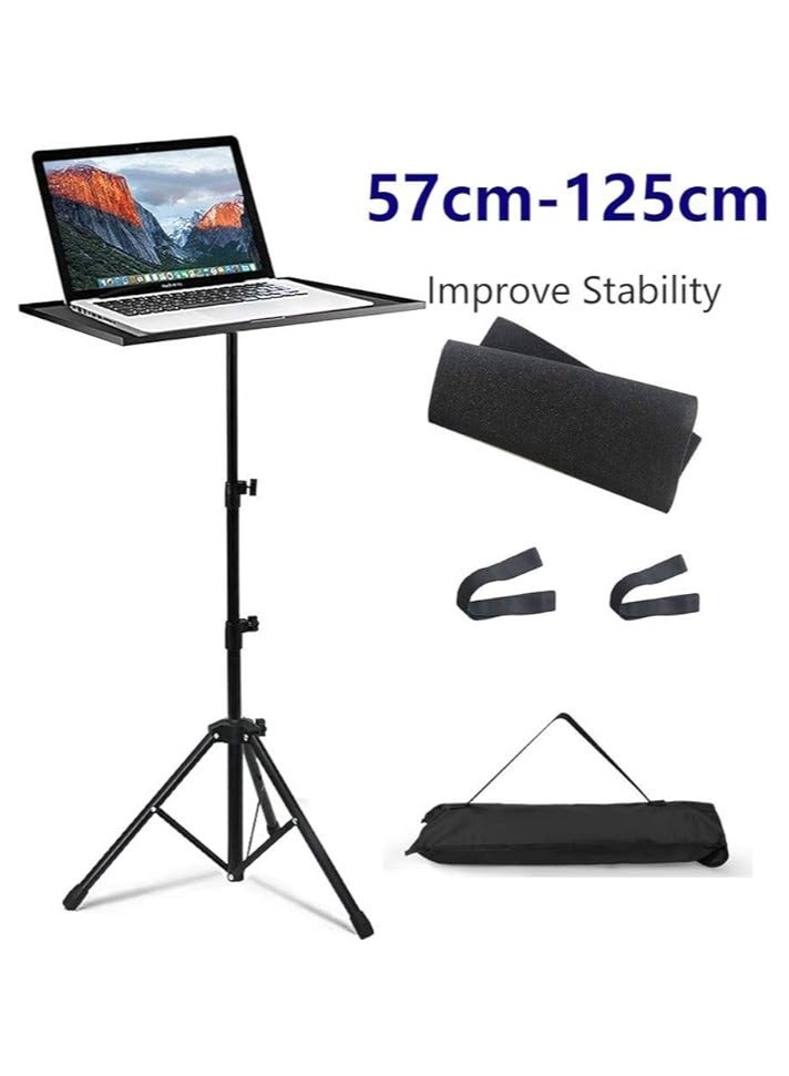 Projector Tripod Stand, Universal Laptop Tripod Stand, Portable DJ Equipment Stand, Folding Floor Tripod Stand, Outdoor Computer Table Stand For Stage or Studio, Height Adjustable 57 to 125 cm