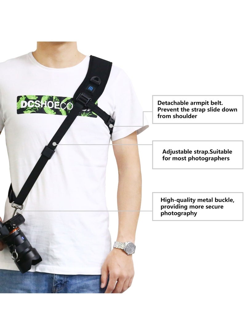 Quick Release Anti-Slip Soft Pad Nylon Breathable Curved Camera Strap with Metal Hook for SLR / DSLR Cameras