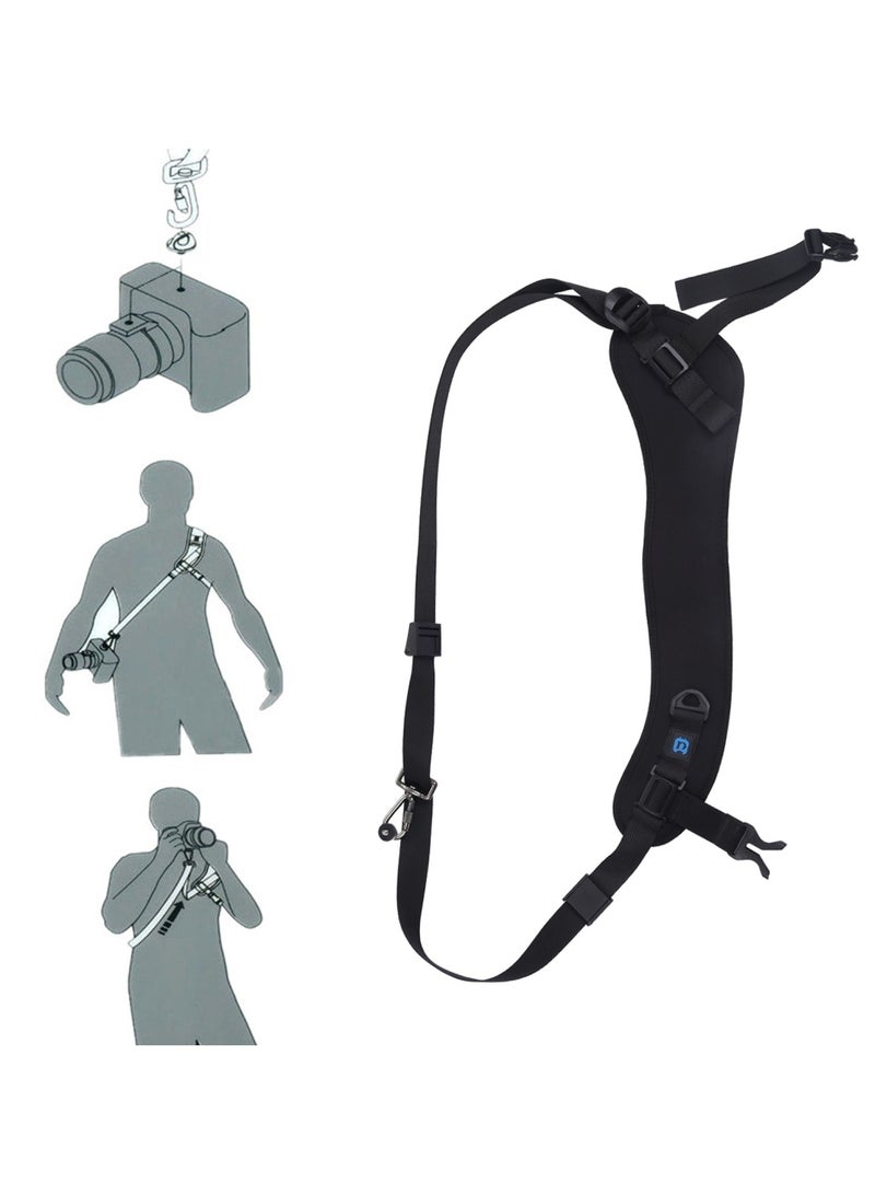 Quick Release Anti-Slip Soft Pad Nylon Breathable Curved Camera Strap with Metal Hook for SLR / DSLR Cameras