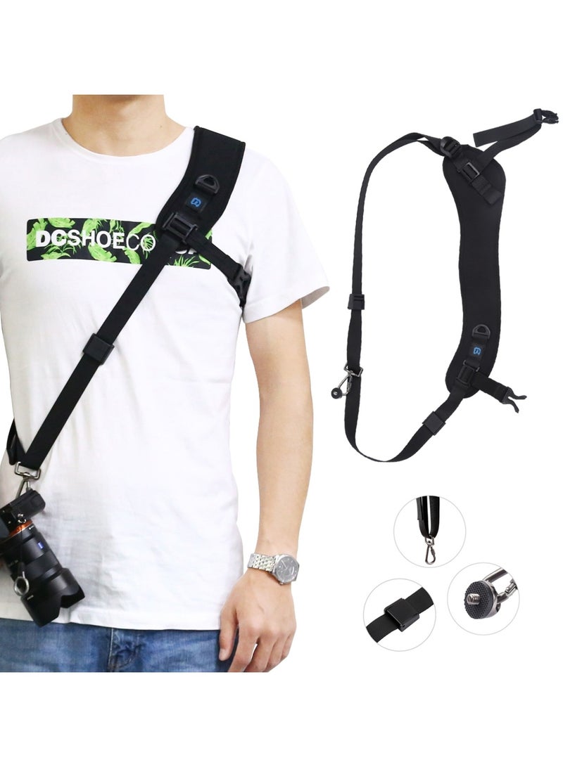 Quick Release Anti-Slip Soft Pad Nylon Breathable Curved Camera Strap with Metal Hook for SLR / DSLR Cameras