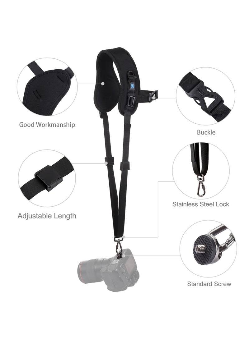Quick Release Anti-Slip Soft Pad Nylon Breathable Curved Camera Strap with Metal Hook for SLR / DSLR Cameras