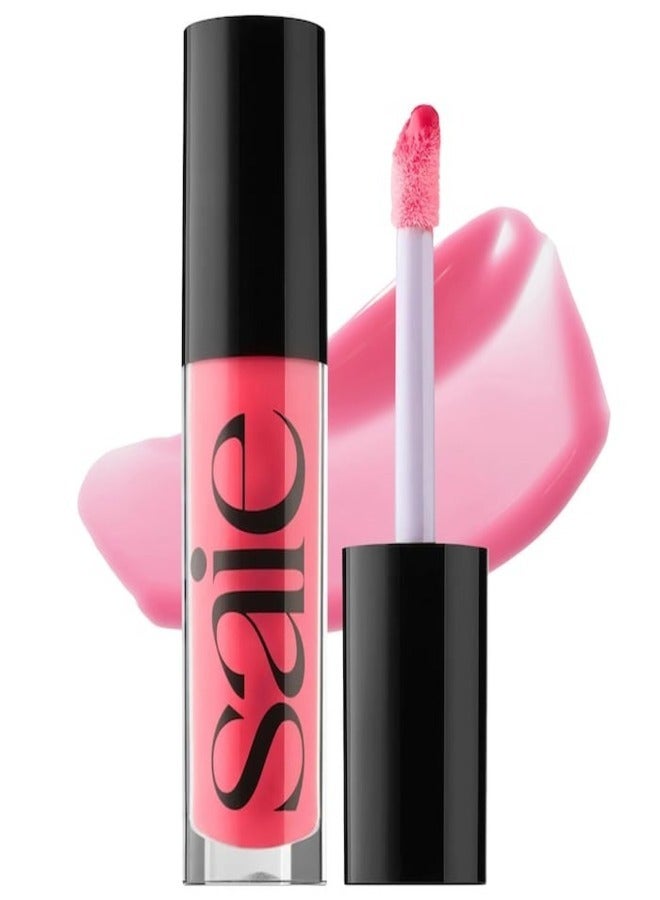 Saie  Glossy Bounce™  High Shine Lip Gloss -   Play - hot pink ,  Moisturizing Oil Infused, 5ml