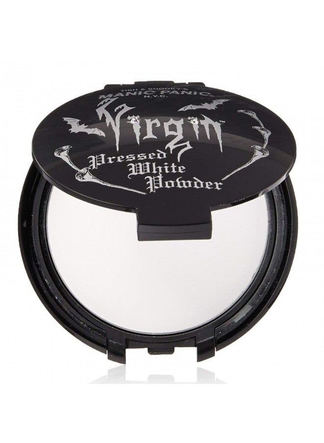 MANIC PANIC Vampyre's Veil White Pressed Powder - Ultra Matte White Face Powder Makeup for Buildable Light to Full Coverage - Long Lasting Setting Powder for Makeup - With Mirror & Applicator (2.4oz)