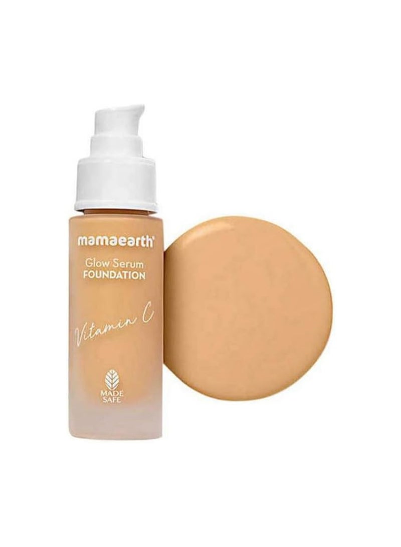 Mamaearth Glow Serum Foundation Lotion with Vitamin C & Turmeric for 12-Hour Long Stay- 03 Nude Glow - 30 ml Dewy Finish