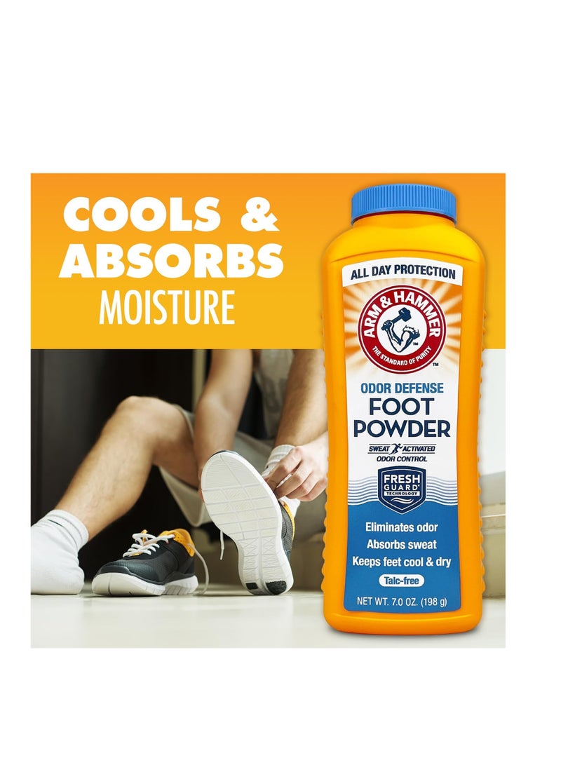 Arm & Hammer Foot Powder for Shoes & Feet, Talc-Free Odor & Moisture Control for Men & Women, 7 oz (3 Pack)