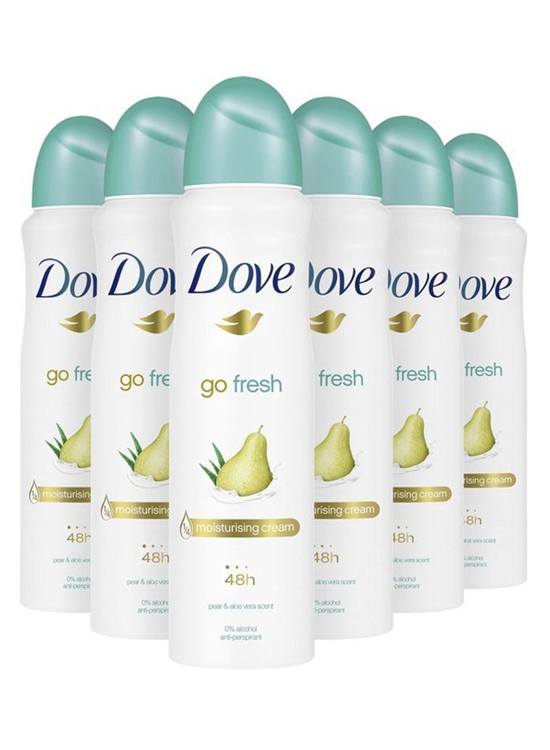 Go Fresh Pear and Aloe Vera Scent Deodorant Spray 250ml Pack of 6