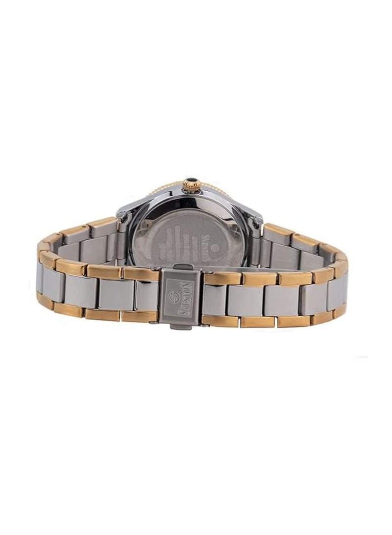 Couple Set Analog Quartz Two tone Stainless Steel Watch - 7466