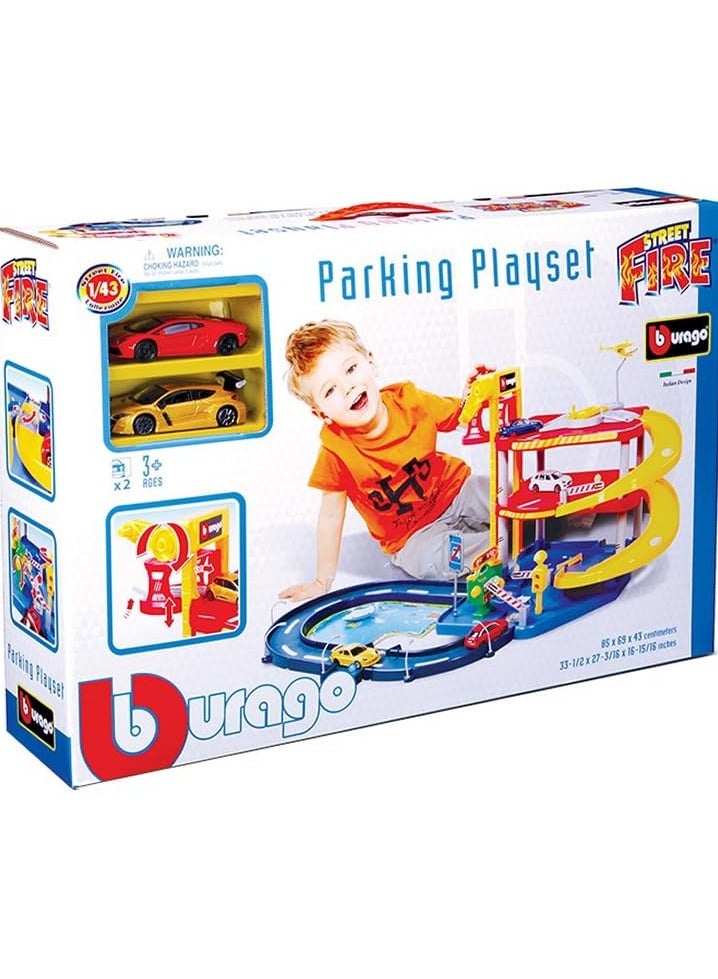 Bburago 1:43 PARKING PLAYSET, incl. 2 CARS Diecast Car