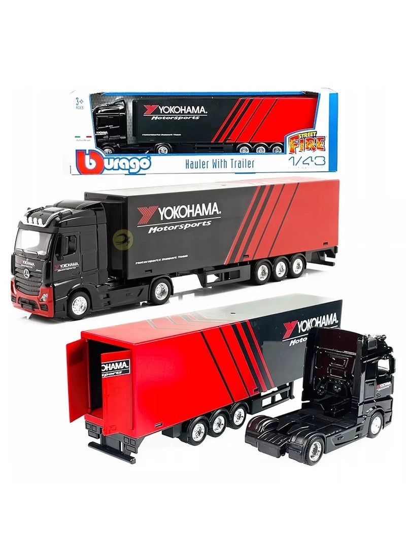 Bburago 1:43 STREET FIRE Haulers with Trailer, Assorted