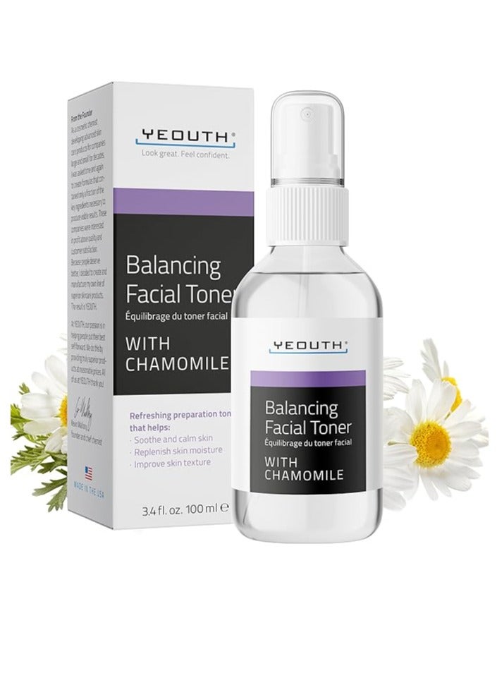 Yeouth Balancing Facial Toner With Chamomile,allantoin, Alcloxa, 3.4oz