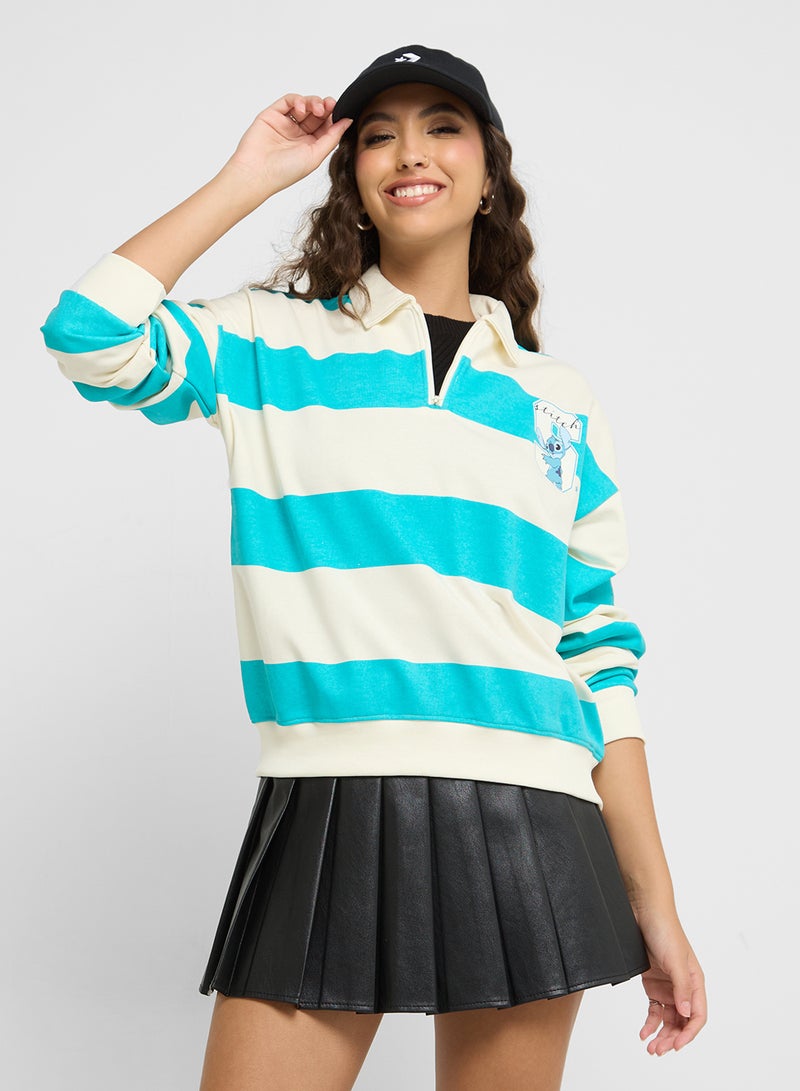 Mickey Polo Neck Oversize Sweatshirt