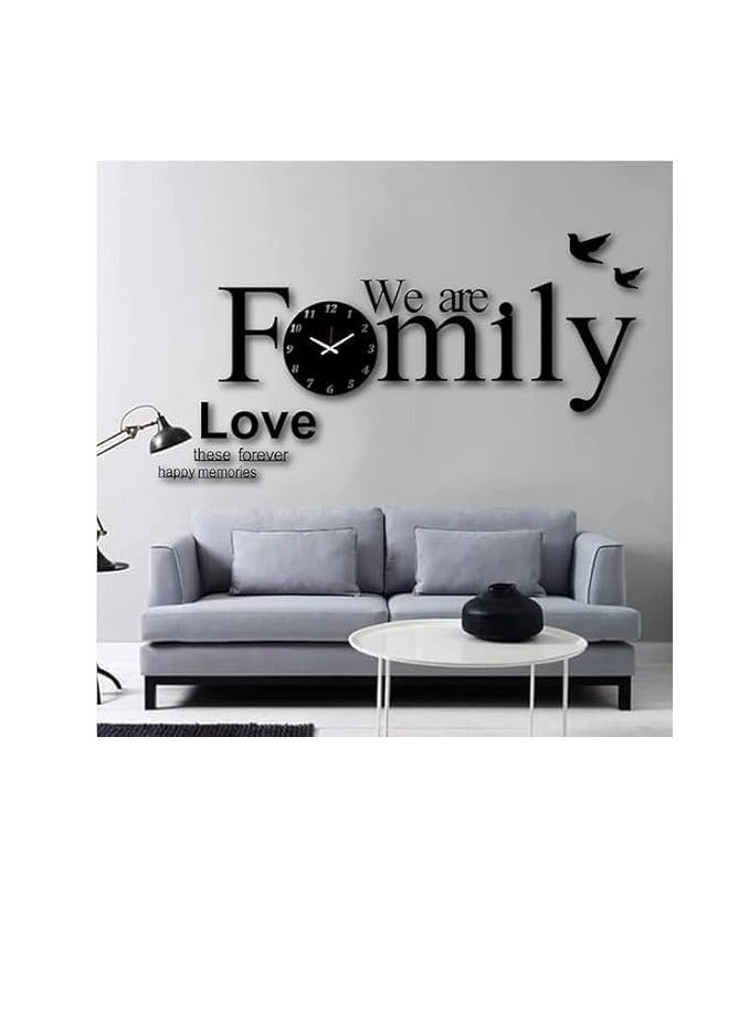 3D We Are Family Acrylic Wall Clock