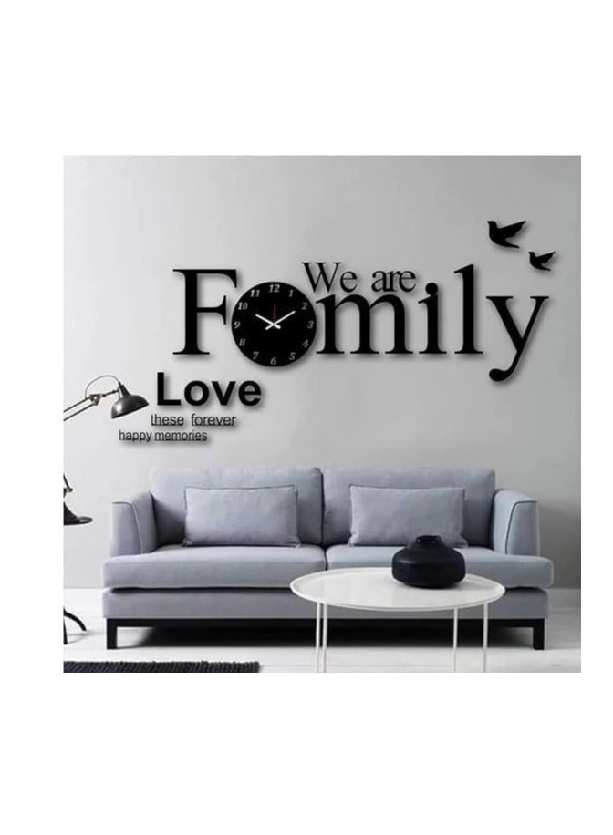 We Are Family DIY Acrylic Wall Clock Large Family Modern Wall Clock Home Decor