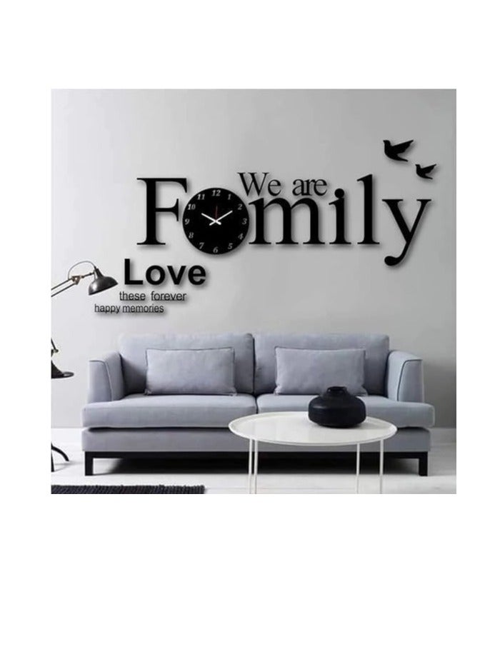 We Are Family DIY Acrylic Wall Clock Large Family Modern Wall Clock Home Decor